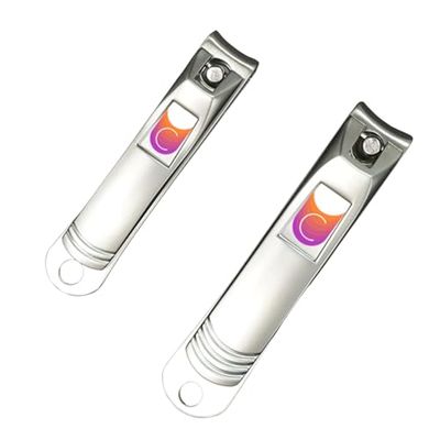 CUTICOR Nail Clipper Set - Set of 2 Fingernail and Toenail Clippers with Tin Travel Case - Ultra Sharp Stainless Steel Nail Clippers for Men and Women - Heavy Duty Nail Clippers for Thick Nails