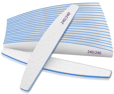 12 PCS Professional Nail File, 240/240 Grit Nail Files for Natural Nails Emery Boards Nail File Doubled Sides Washable Fine Grit Nail File Manicure Tools for Home and Salon Use