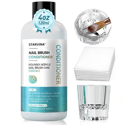 STARVINA Nail Brush Cleaner 3 IN 1 Conditioner Restorer Poly Gel Slip Solution, For Solid Gel Dip Powder Nail Polish Salon at Home 120ml