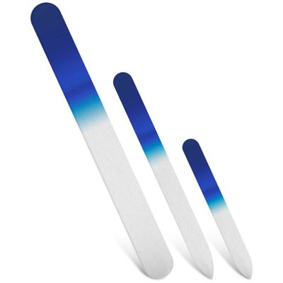 Crystal Nail Files for Natural - 3Pcs Glass Fingernail Files for Womens Manicure Set Heavy Duty Nail File Supplies - 320 Grit Professional Nail