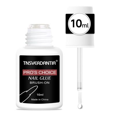 Gel Nail Glue Strong for Press on Nails Acrylic Nail Tips Fake Nails-Salon Quality Brush On Easy Application Durable Long Lasting Glue False Nails