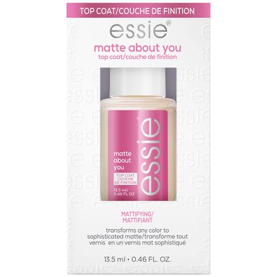 essie Nail Care, Matte About You Top Coat, Vegan, Mattifying Nail Polish, 0.46 fl oz
