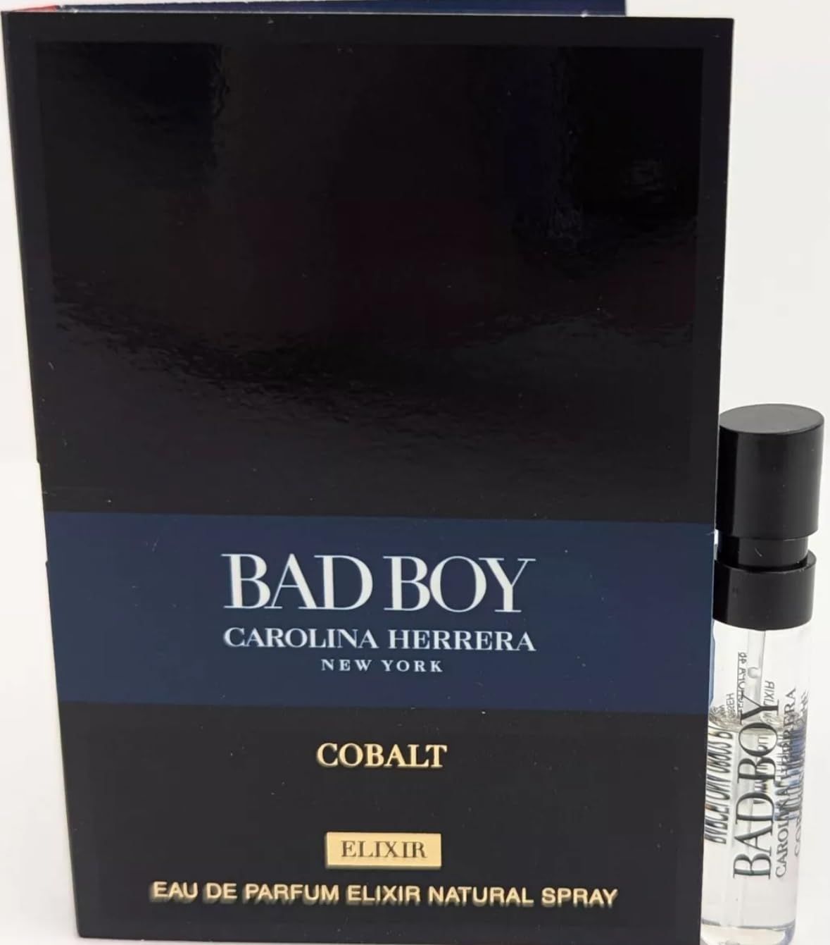 Carolina Herrera Bad Boy Cobalt Elixir, Eau de Parfum Natural Spray for Men, 0.05 oz