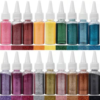 DECOYARDOO 18 Colors Vibrant Acrylic Glitter Powder for Body Art, Nail Art, Crafts - Multi-Purpose Fine Glitter Pigment for Makeup, Eyeshadow, Festival Decor (Net Weight 12g/0.42oz per Bottle)