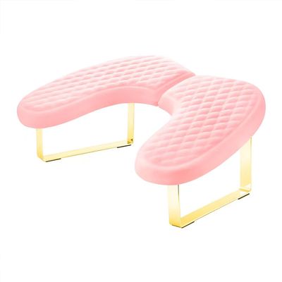 Arm Rest for Nails,U-shaped Manicure Nail Hand Rest Pillow Cushion,Foldable PU Leather Nail Tech Arm Rest for Nails Tech,Foot Hand Rest (Pink)