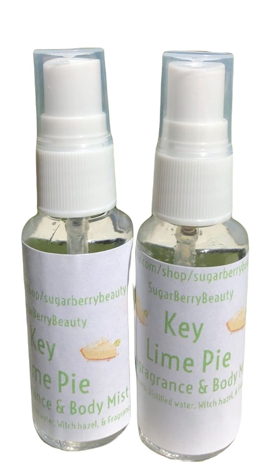 Key Lime Pie Fragrance &amp; Body Mist Spray - Long Lasting - 1oz Spray Bottle - Sweet Key Lime Pie Scent - Handmade in USA by Sugar Berry Beauty