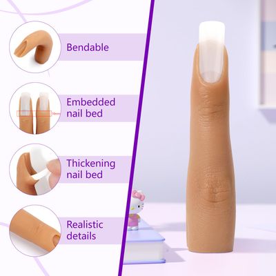 Silicone Nail Training Finger, Nail Practice Fingers for Acrylic Nails, Yokilly Flexible Nail Art Training Manicure Fingers to Practice, 1 Piece Silicone Nail Training Finger for Acrylic Nails Art DIY