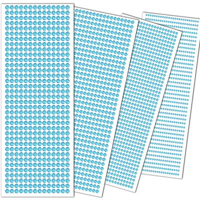 3090PCS Rhinestone Stickers - Aqua Blue Face Gems Pearls in 4 Sizes (3/4/5/6mm) - Self Adhesive Hair Gems Stick on Bling Face Jewels for Makeup, Eye, Nails, Body, DIY Home Decor