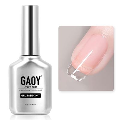 GAOY Gel Base Coat for Long Lasting UV Gel Nail Art DIY at Home - 16ml Clear Foundation