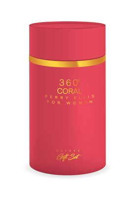 Perry Ellis Fragrances Perry Ellis 360 Coral for Women - 3-piece Gift Set Canister, 3.4 Fl Ounce
