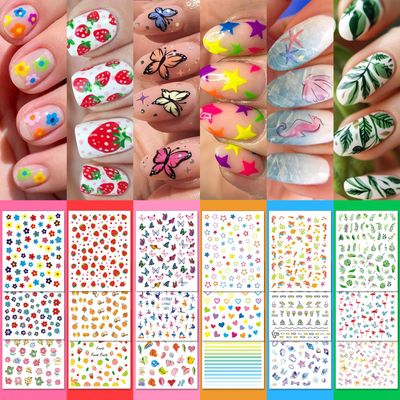 IDDFEVE 18 Sheets Nail Stickers, Cute Nail Decals for Women and Age 8 Little Girls, 3D Self-Adhesive DIY Nail Art Design Decoration (Dance)