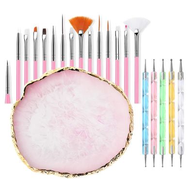 20 Nail Art Brushes with Nail Palette &amp; Tips - Manicure Design Tools