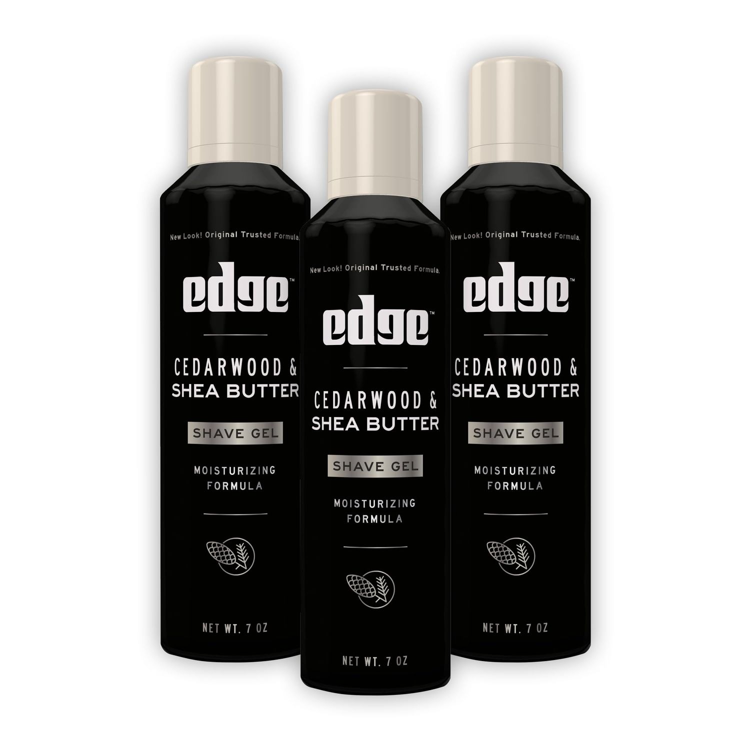 Edge Shave Gel for Men, Cedarwood &amp; Shea Butter, 7oz (3 Pack) - Shaving Gel For Men That Moisturizes, Protects and Soothes To Help Reduce Skin Irritation (Packaging May Vary)