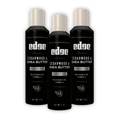 Edge Shave Gel for Men, Cedarwood &amp; Shea Butter, 7oz (3 Pack) - Shaving Gel For Men That Moisturizes, Protects and Soothes To Help Reduce Skin Irritation (Packaging May Vary)