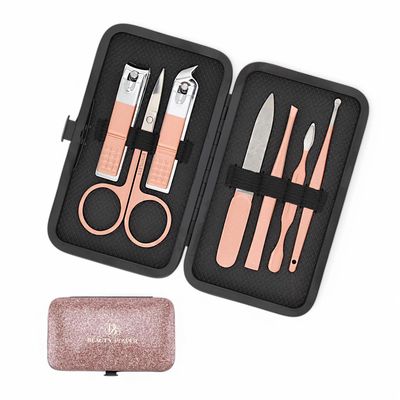 Manicure Set Nail Clipper Kit Personal Care Manicure Pedicure Set Mens Womens Accessories Nail Grooming Kit Personal Care Set (Pink and Black)