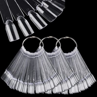 150Pcs Clear Swatch Sticks With Ring - Oval Square Stiletto Tips for Display Samples, Gel Polish Palette Color Chart, Manicure Practicing Tools, Nail Salon Supplies (Square)