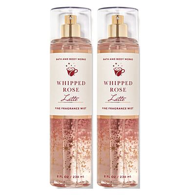 Bath &amp; Body Works Whiped Rose Latte Fine Fragrance Mist - Value Pack Lot of 2 (Whiped Rose Latte)