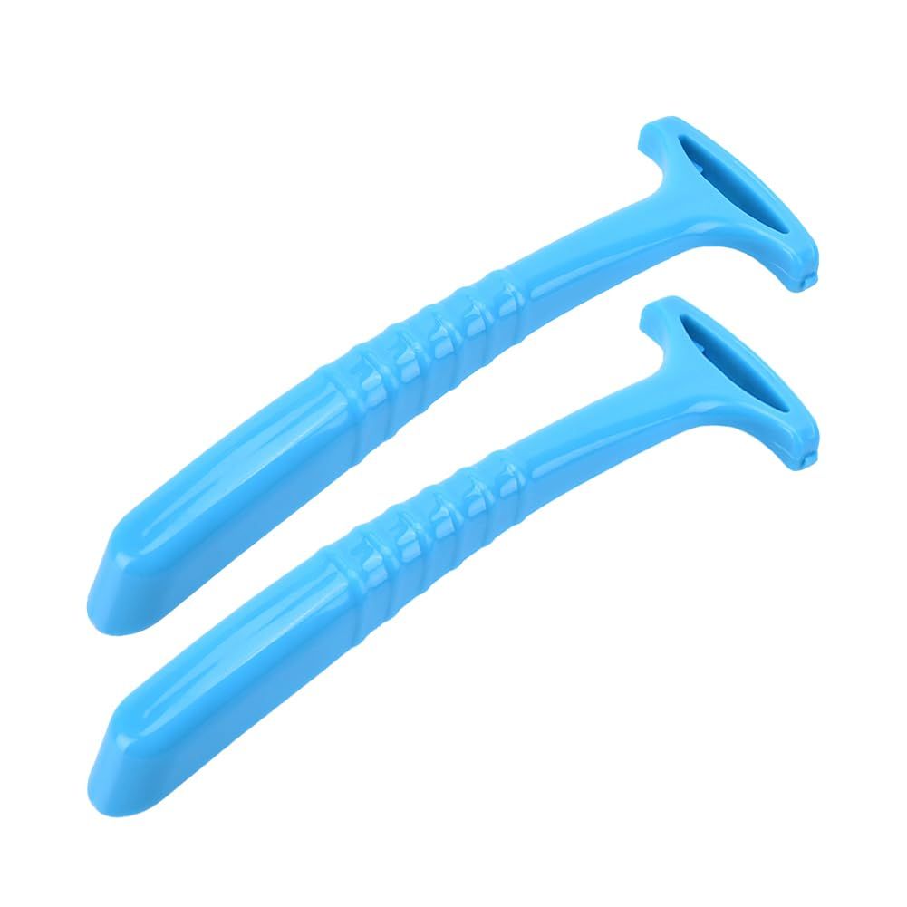 AKOAK 2 PCS Plastic Portable Pedicure Scraper, Removes Heel Calluses and Dead Skin, Skin Care Tool - Makes Rough Feet Smooth Almost Instantly (Blue)
