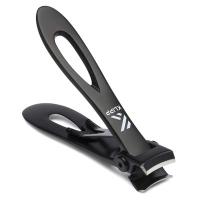 Toenail Clippers for Thick Toenails - KLIPP 15 mm Wide Jaw Thick Fingernail and Toenail Cutter with Curved Stainless-Steel Blades for Seniors - Podiatry Tool for Manicure Pedicure Toe Nail Care