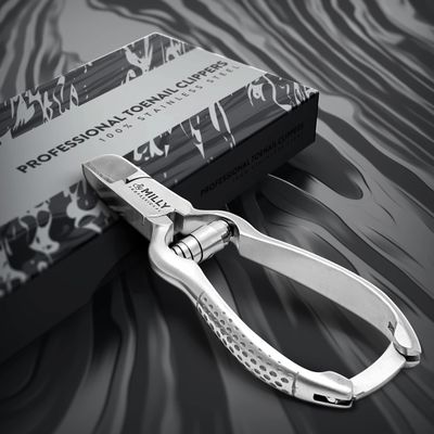 By MILLY High Carbon Stainless Steel Heavy Duty Toenail Clippers for Thick Toenails | Trim Thick or Hard Toenails | Professional Nail Clippers for Seniors &amp; Podiatrist Toenail Clippers (Silver)