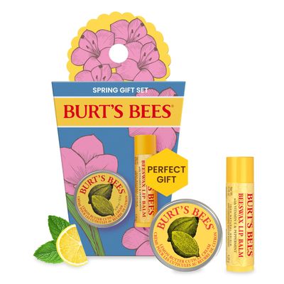 Burts Bees Gifts Ideas - Spring Surprise Set, Original Beeswax Lip Balm and Lemon Butter Cuticle Cream, Natural Origin Lip Moisturizer With Responsibly Sourced Beeswax, 2 Count