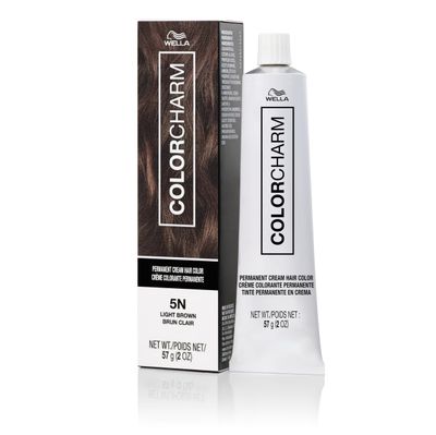 COLORCHARM Permanent Cream Hair Color, 5N Light Brown, 2 oz.