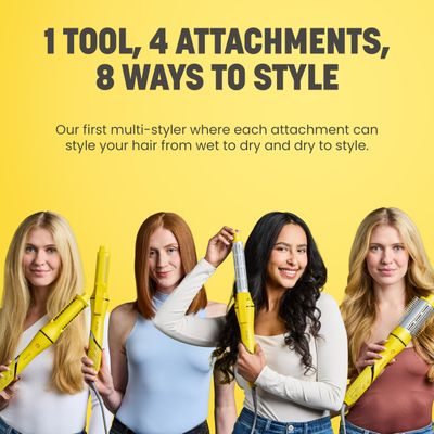 Drybar All-Inclusive Air Active Heat 8-in-1 Multi-Styler, for Fast Drying, Long-Lasting Curls, Blowouts, Sleek Styles - Wet or Dry Styling Made Easy