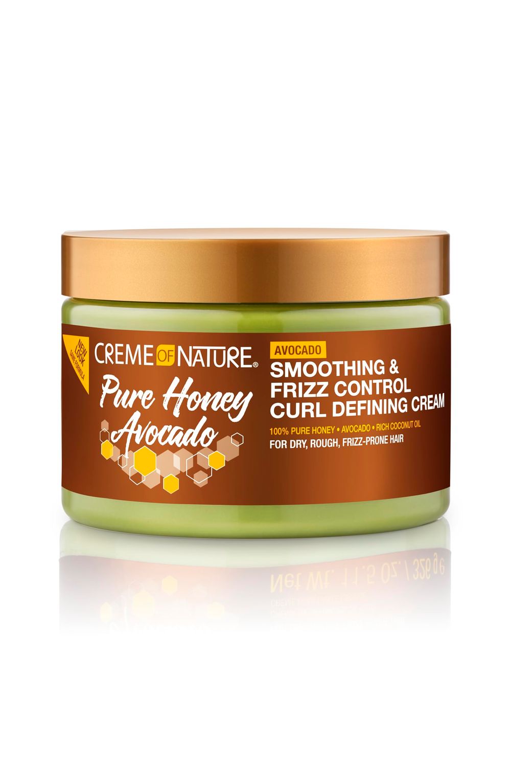 Creme of Nature Pure Honey Define Hair Food Smoothing &amp; Frizz Control Curl Defining Cream, Defines &amp; Softens Natural Curls, With Avocado Oil, Pure Honey &amp; Coconut Oil, No Crunch Styling, 11.5 oz