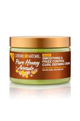 Creme of Nature Pure Honey Define Hair Food Smoothing &amp; Frizz Control Curl Defining Cream, Defines &amp; Softens Natural Curls, With Avocado Oil, Pure Honey &amp; Coconut Oil, No Crunch Styling, 11.5 oz