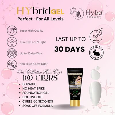 HyGEL CLEAR 60ml Hybrid Gel- PF01 Natural Clear Overlay