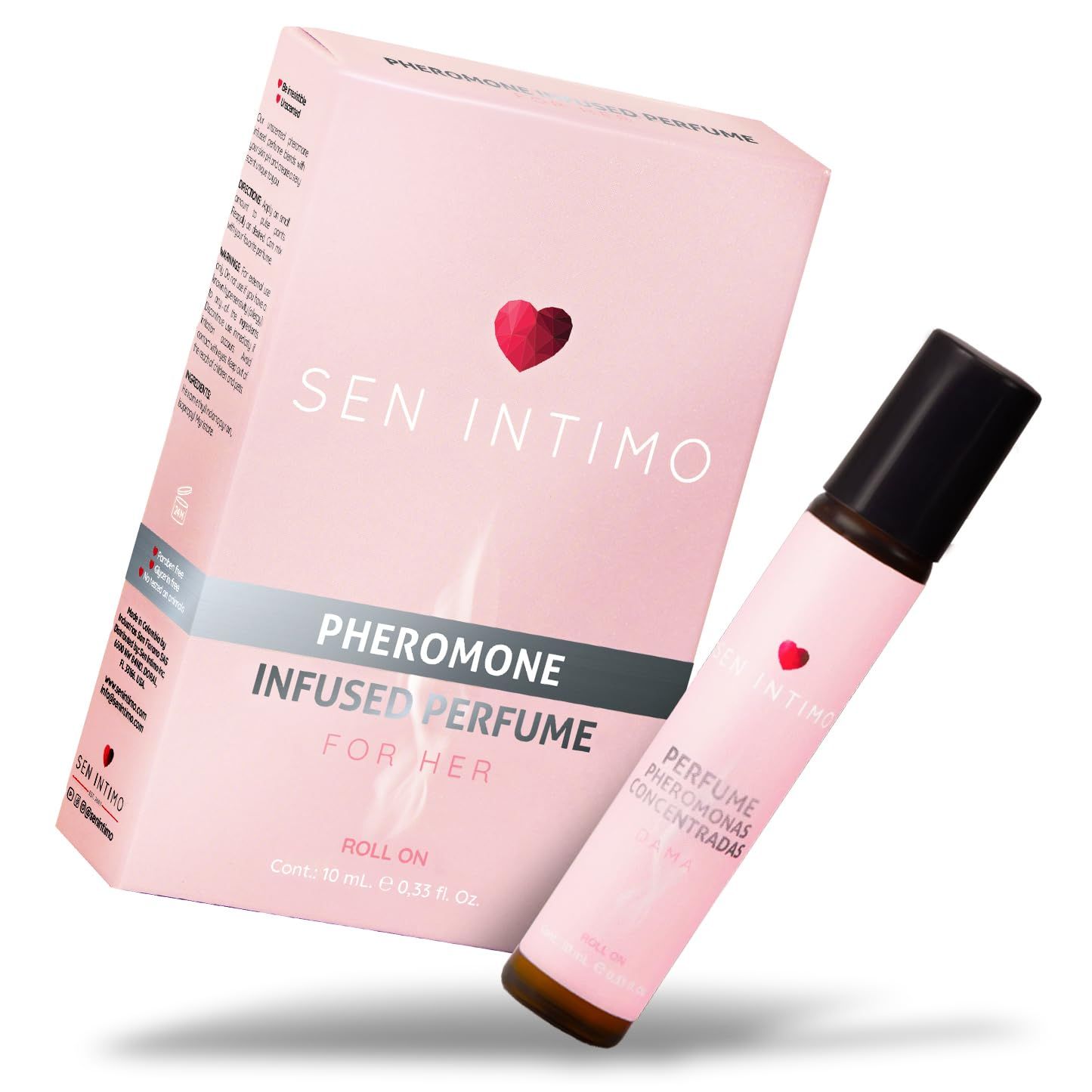 Sen Intimo Pheromones Infused Odorless Perfume for Ladies - Enhance Attraction and Confidence - 10 ML 0.33 fl. OZ Roll-On Bottle