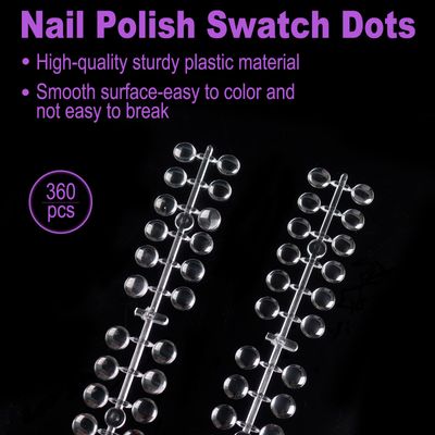 Laza 360pcs Nail Polish Swatch Dots with Adhesive Stickers Box-packed 12mm Clear Round Nail Display Tips Color Sample Tester for Gel Polish