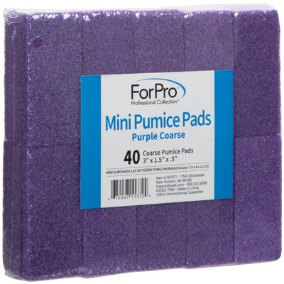 ForPro Professional Collection Super Duper Mini Pumice Bars, Disposable Pumice Bars, Coarse Grit, 3 L x 2 W, Purple, 40-Count