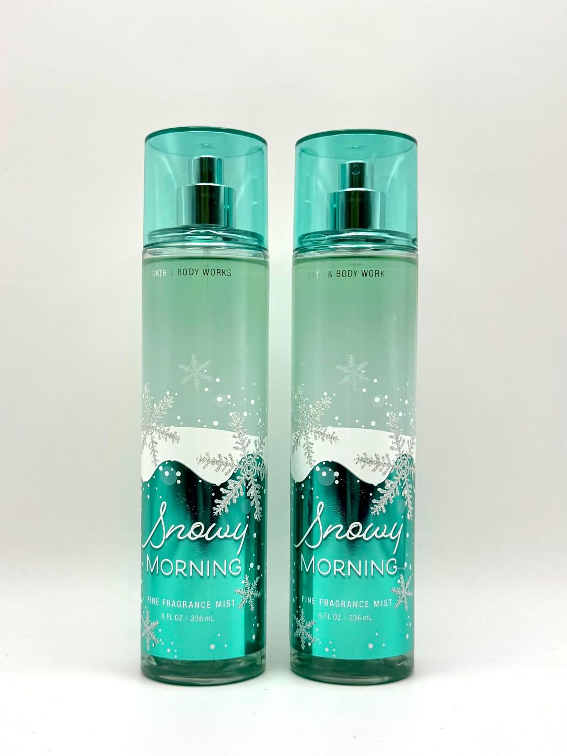 Bath and Body Work Snowy Morning Fine Fragrance Mist, 8 FL OZ, Set of 2