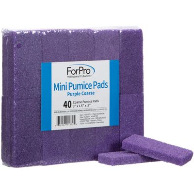 ForPro Professional Collection Super Duper Mini Pumice Bars, Disposable Pumice Bars, Coarse Grit, 3 L x 2 W, Purple, 40-Count