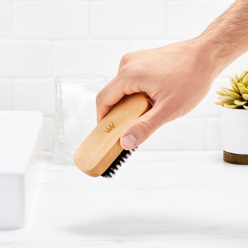Cremo Beard Accessories, 100 Boar Bristle Beard Brush with Wood Handle - Shape, Style And Groom Any Length Facial Hair