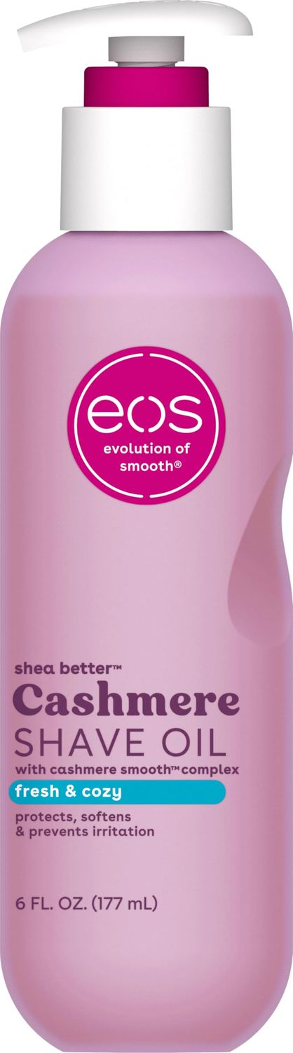 eos Cashmere Shave Oil, Fresh &amp; Cozy, Soothing Moisturizing, Prevents Irritation Razor Burn, Bikini Area-Approved, Body Care, 6 fl oz