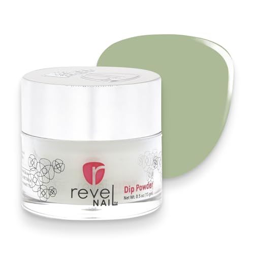 Revel Nail Dip Powder - Green Dipping Powder, Long-Lasting Dip Nail Color, Chip &amp; Crack Resistant, No UV Lamp, DIY Manicure For Strong Healthy Nails, Eucalyptus