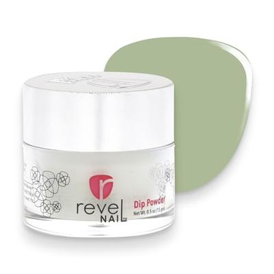 Revel Nail Dip Powder - Green Dipping Powder, Long-Lasting Dip Nail Color, Chip &amp; Crack Resistant, No UV Lamp, DIY Manicure For Strong Healthy Nails, Eucalyptus