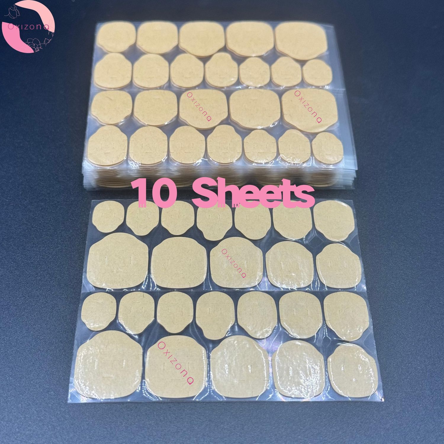 OXIZONA Nail Adhesive Tabs Strong Nail Glue Stickers for Press Ons Nails Waterproof Breathable Jelly Double Sided Adhesive Nail Tabs 10 Sheets240 pcs