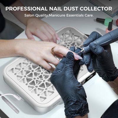 Professional Nail Dust Collector, 1600PA Portable, 10 Speeds, Disposable Filter Papers (30 Pcs), Matte White, Modern, Lightweight, Nail Vacuum for Home & Salon-White