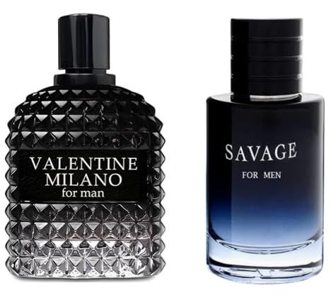 Viaan Krishna VALENTINE MILANO and (SAVAGE FOR MEN Cologne for Men Combo Pack Eau de Partum Fragrance for Men 3.4oz/100ml, Natural Spray, Long Lasting (Pack of 2))
