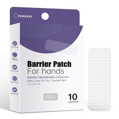 PUREEASE Moisturizing Crack Patches -For Linear, Single Small Crack,For Dry,Cracked Hands,Elbows, Chapped Knees Skin Relief, Hydrating Care - Flexible &amp; Breathable, 10 Patches