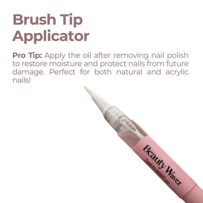 BeautyWavez Nail and Cuticle Oil Pen with Vitamin E and Essential oils for Brittle Peeling Breaking Thin Nails - Nail Growth Oil, Softens Cuticles, Nourish, Soothe & Moisturize Damaged Nails, 0.68floz