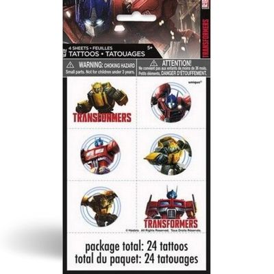 Unique Transformers Temporary Tattoos - Assorted Designs, 24 Pcs
