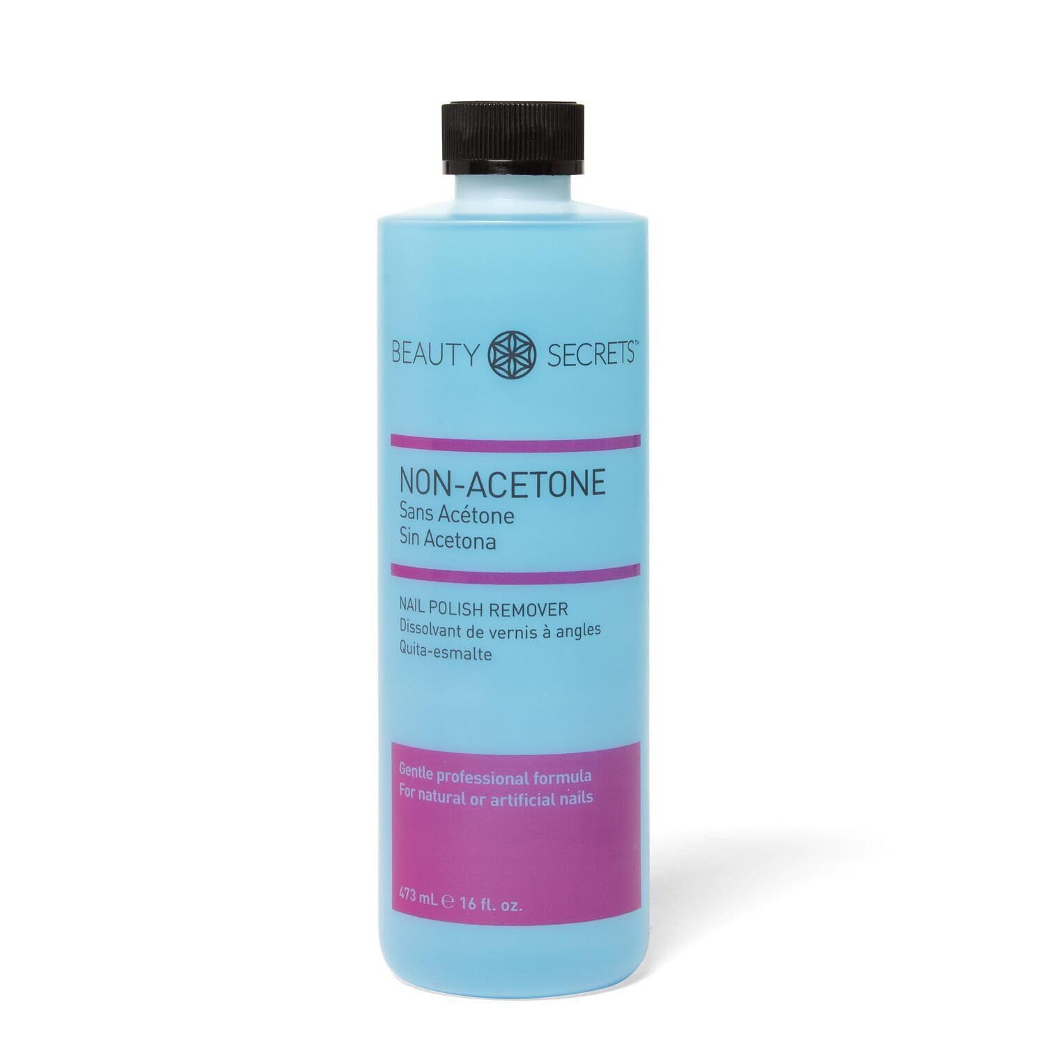 Beauty Secrets NonAcetone Nail Polish Remover, Fast Acting, Gentle on Natual Nails, Professional Formula, 16 Fl Oz