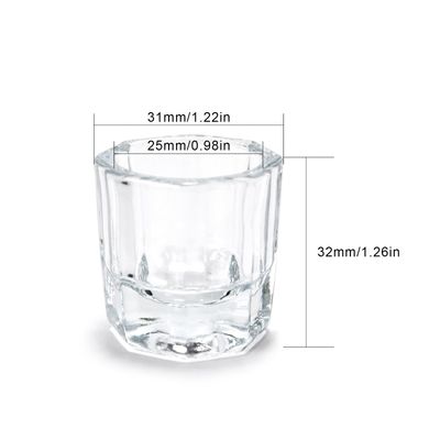 siyuwuro 2Pcs Nail Art Dappen Dish Cups for Acrylic Liquid and Powder Clear Glass Nail Bowl Acrylic Powder Holder Nail Liquid Cup Acrylic Glass Jar Crystal Bowl for Nails