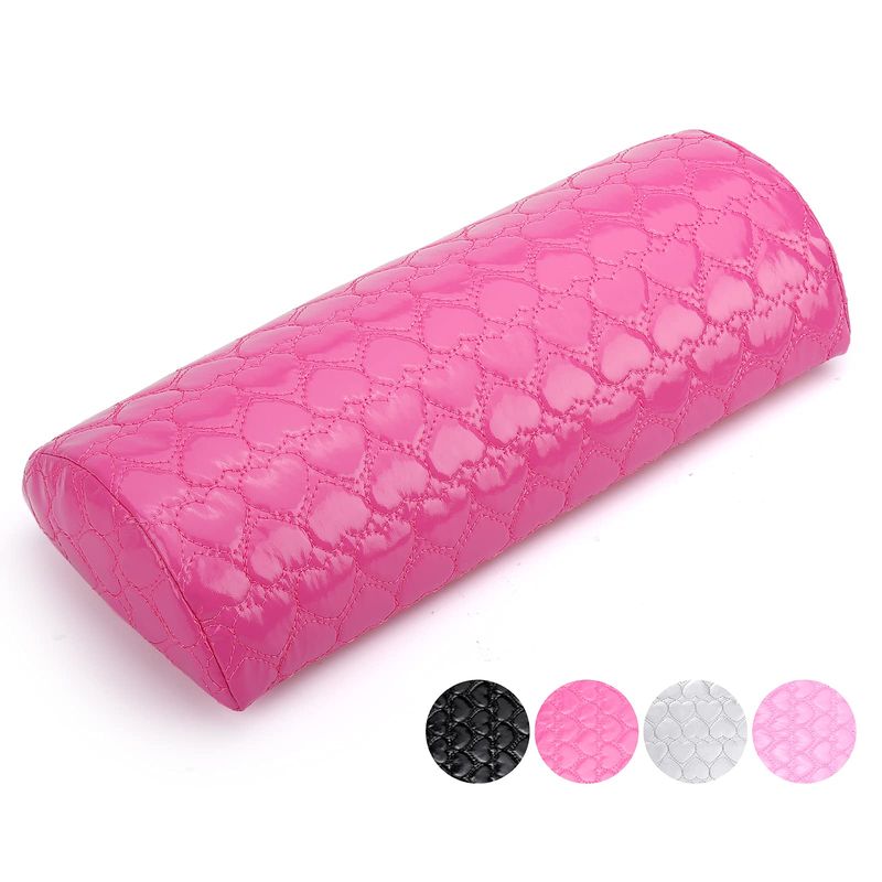 Nail Pillow Hand Rest for Nails, Washable PU Leather Nail Armrest Detachable Manicure Hand Pillow Cushion Nail Art Accessories Tool for Nails Tech (Rose Red)