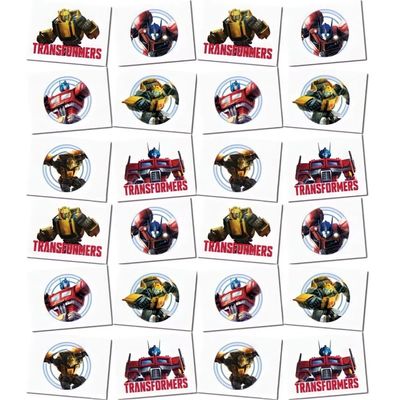 Unique Transformers Temporary Tattoos - Assorted Designs, 24 Pcs