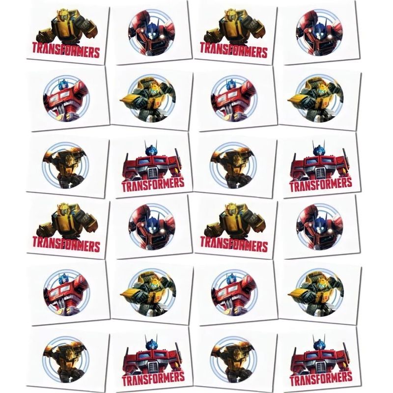 Unique Transformers Temporary Tattoos - Assorted Designs, 24 Pcs